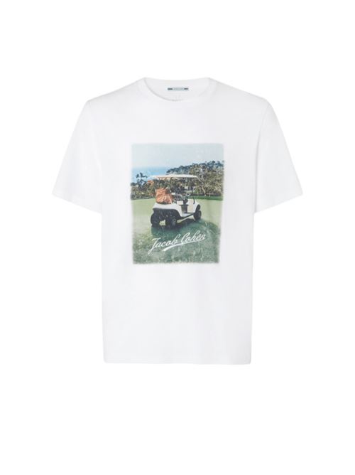 t-shirt uomo bianco stampa cotone JACOB COHEN | 40002GO1M4530L1A00